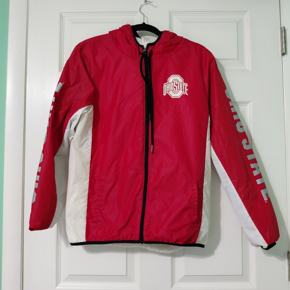 PINK Victoria's Secret Ohio State Buckeyes Sherpa Lined Windbreaker Jacket S